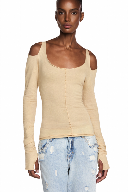 BLUSA MANGA LONGA MALHA GAZE AMARELA