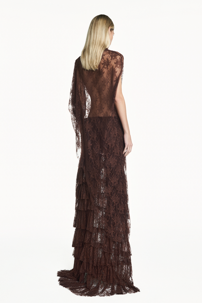 SAIA MULLET BABADOS RENDA MARROM