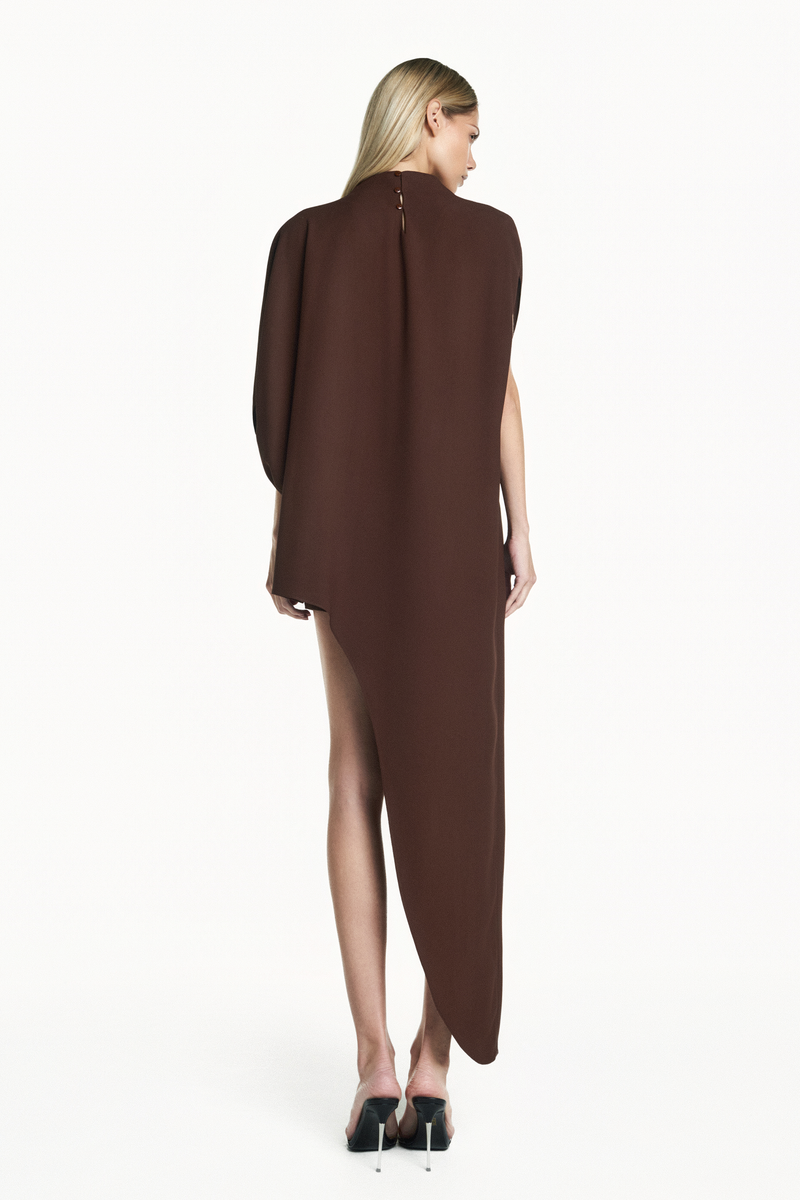 BLUSA KAFTAN ASSIMÉTRICA PATOU MARROM