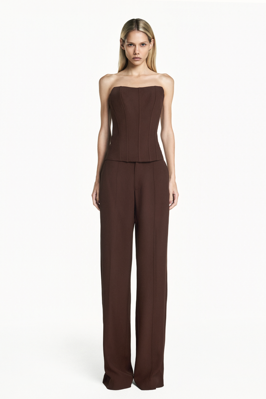 TOP CORSET TOMARA QUE CAIA PATOU MARROM