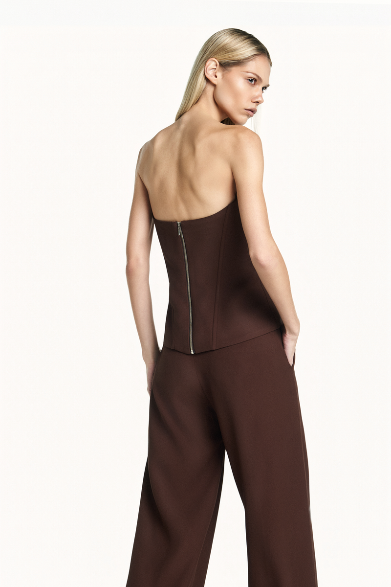 TOP CORSET TOMARA QUE CAIA PATOU MARROM