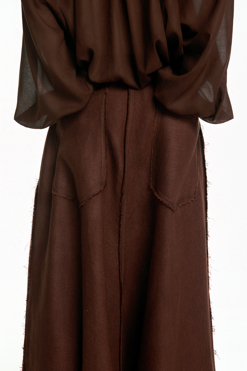 CALÇA SARUEL LINHO MARROM