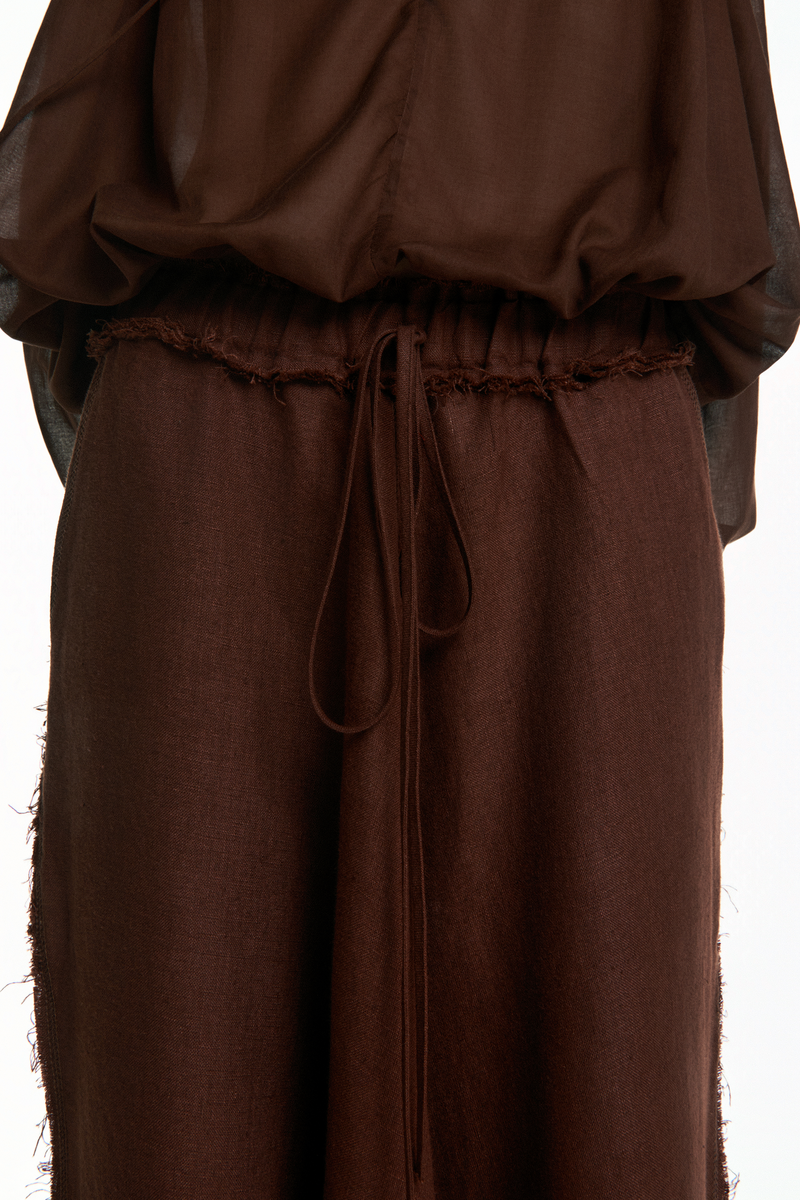 CALÇA SARUEL LINHO MARROM