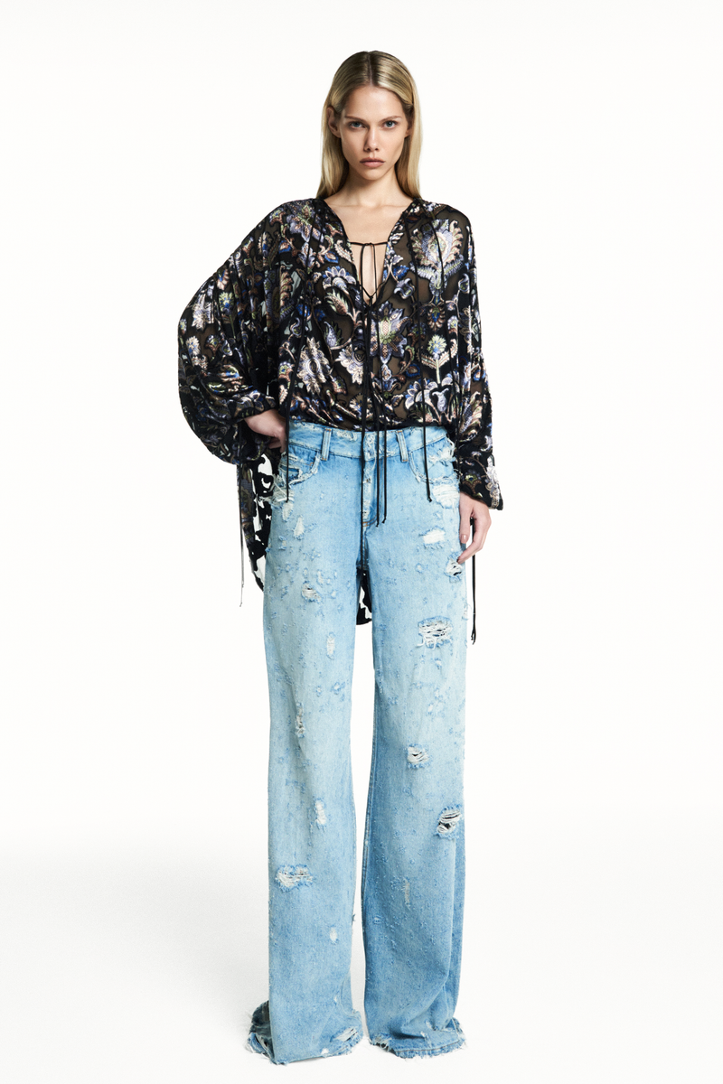 BATA AMPLA MANGA LONGA GEORGETE DEVORÊ