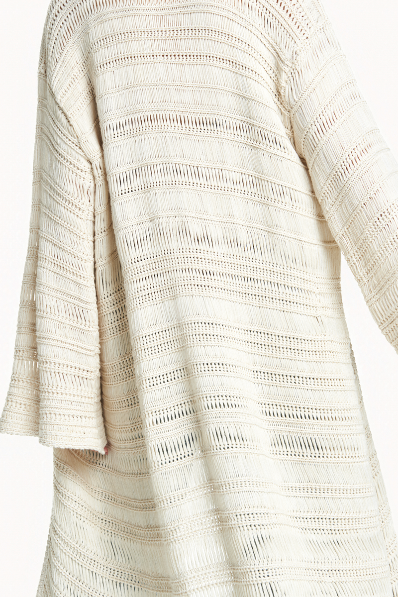 TRICOT LONGO PONTO REDE BEGE