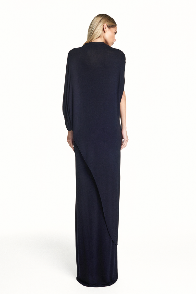 BLUSA KAFTAN ASSIMÉTRICA MALHA PRETA