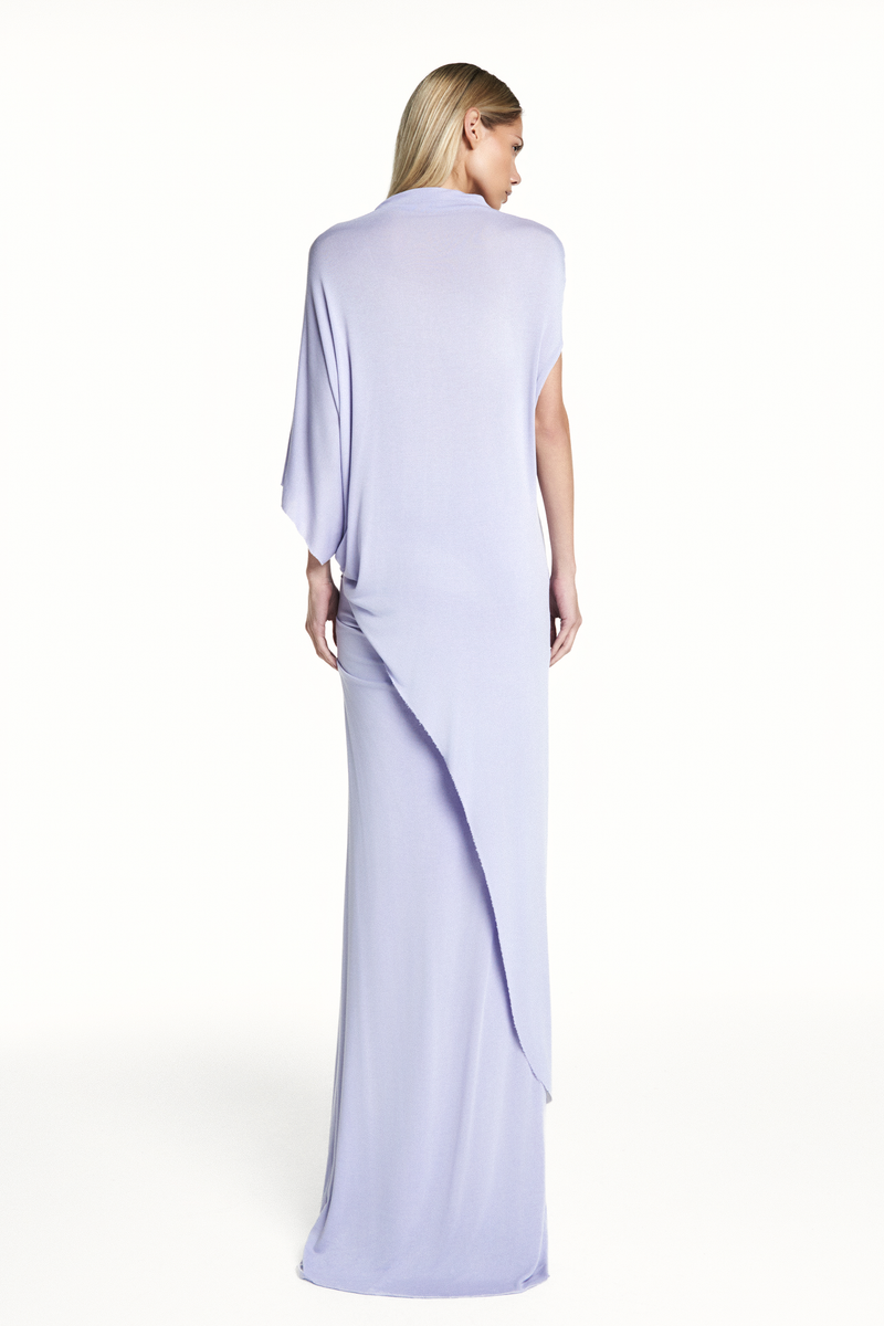 BLUSA KAFTAN ASSIMÉTRICA MALHA LAVANDA