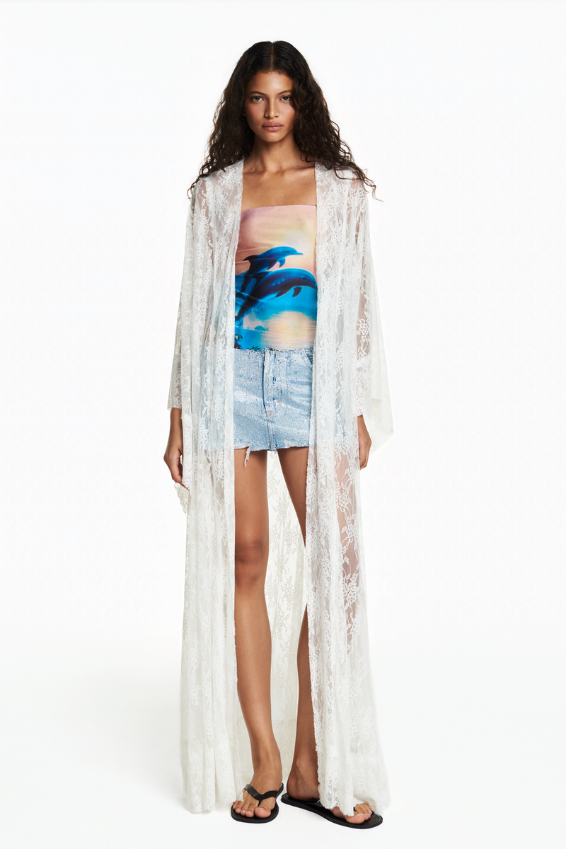 KIMONO LONGO RENDA OFF WHITE