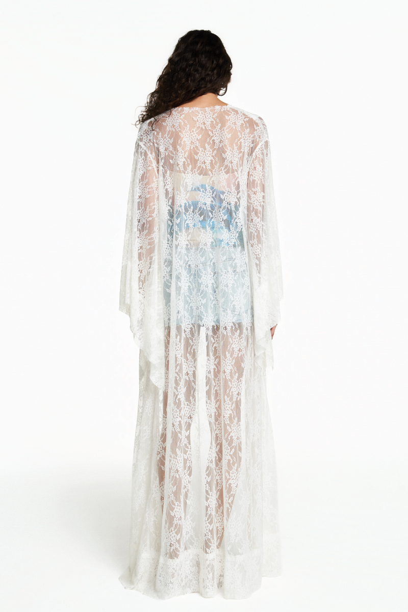 KIMONO LONGO RENDA OFF WHITE