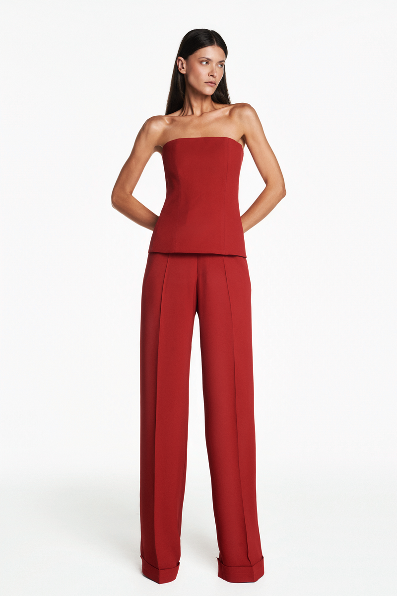 TOP CORSET CREPE PATOU VERMELHO