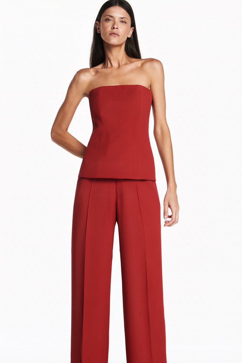 TOP CORSET CREPE PATOU VERMELHO