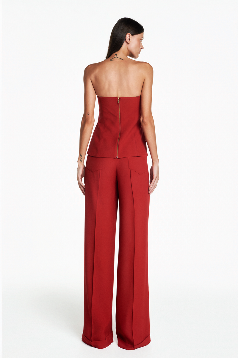 TOP CORSET CREPE PATOU VERMELHO