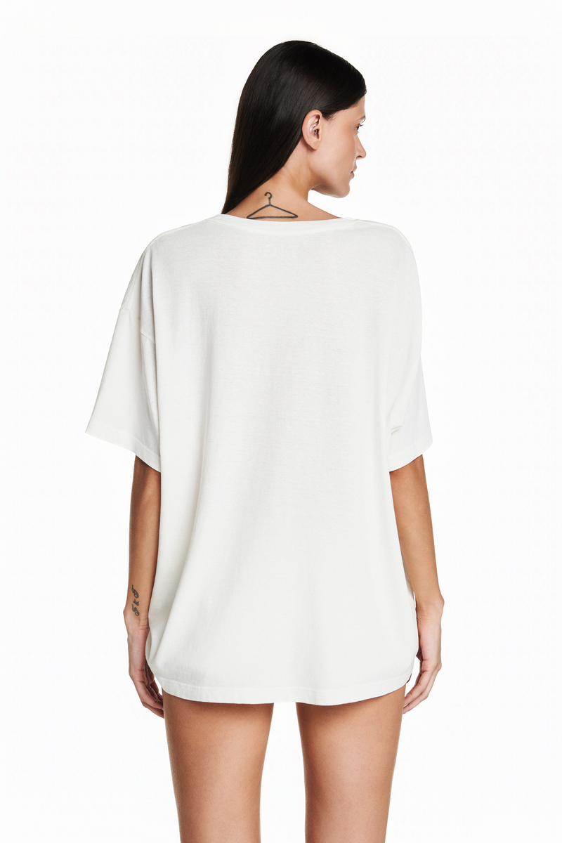 CAMISETA BÁSICA MALHA OFF WHITE