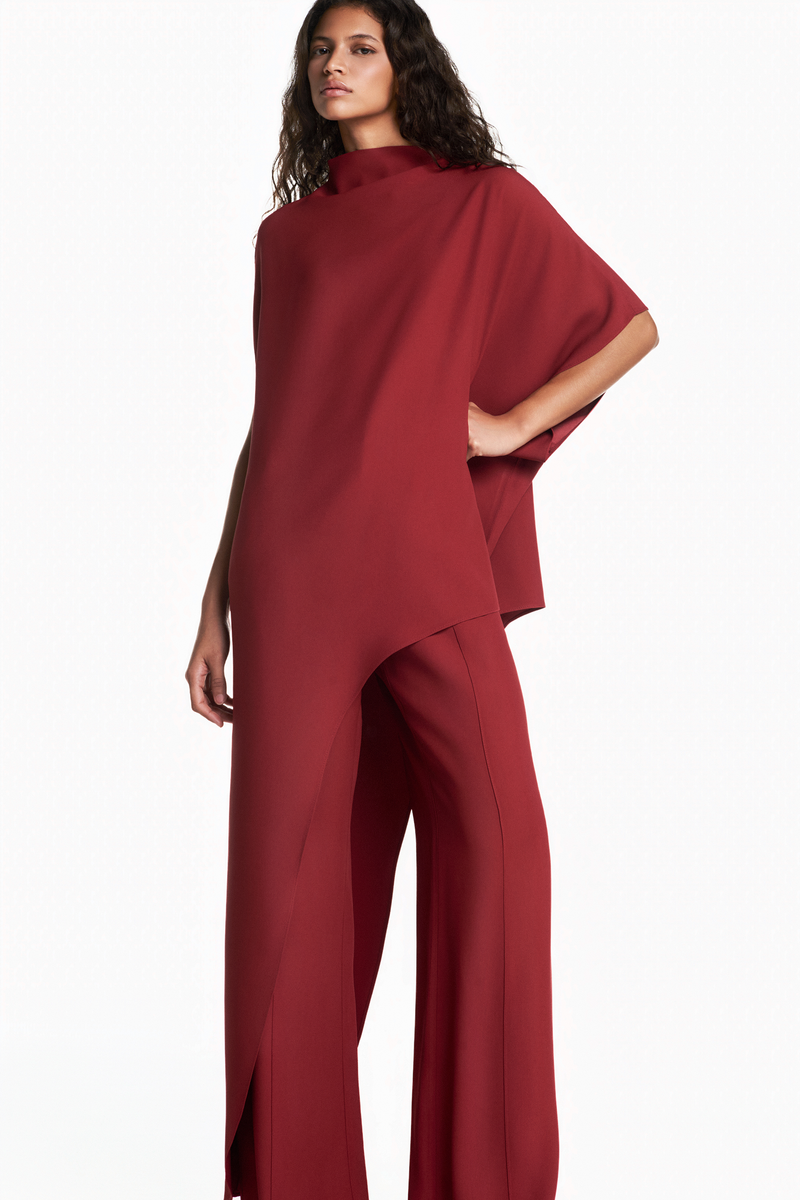 BLUSA KAFTAN ASSIMÉTRICA PATOU VERMELHO