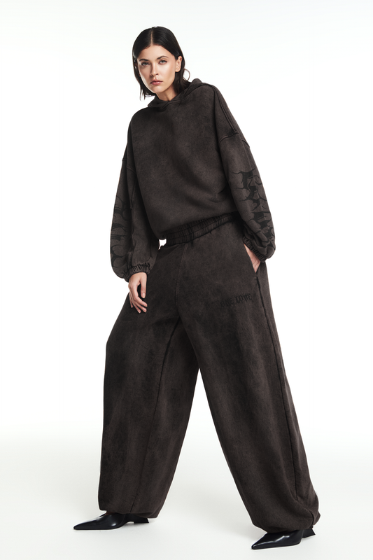 CALÇA MOLETOM ONE LOVE MARROM ESTONADO ESCURO