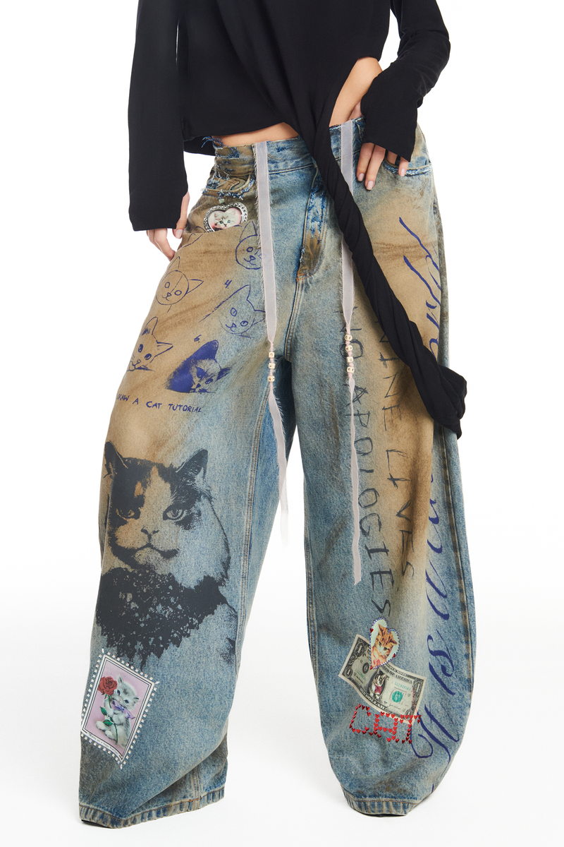CALÇA JEANS MEOW (8950207480035)