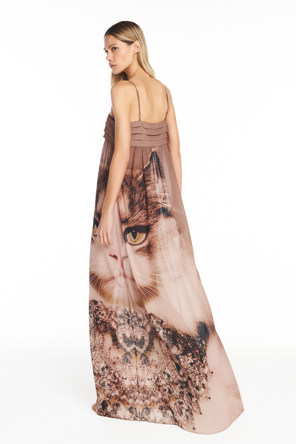 VESTIDO LONGO ALÇA PEITO DRAPEADO GATO (8950209741027)