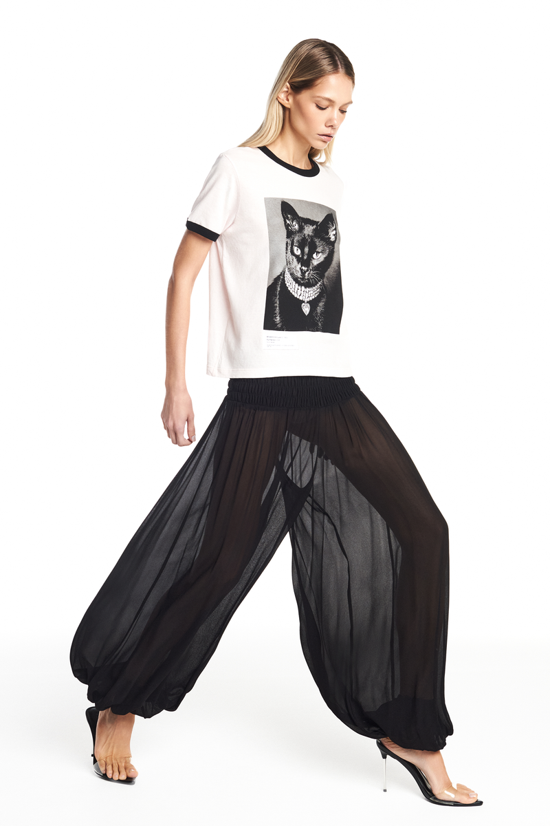 CALÇA PALA LASTEX ELÁSTICO BARRA GEORGETE PRETO (8950207774947)
