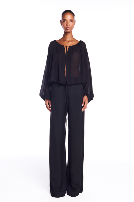 CALÇA ALFAIATARIA PERNA RETA FRISO FRONTAL PATOU HEAVY PRETO (8950207414499)