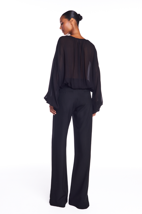CALÇA ALFAIATARIA PERNA RETA FRISO FRONTAL PATOU HEAVY PRETO (8950207414499)