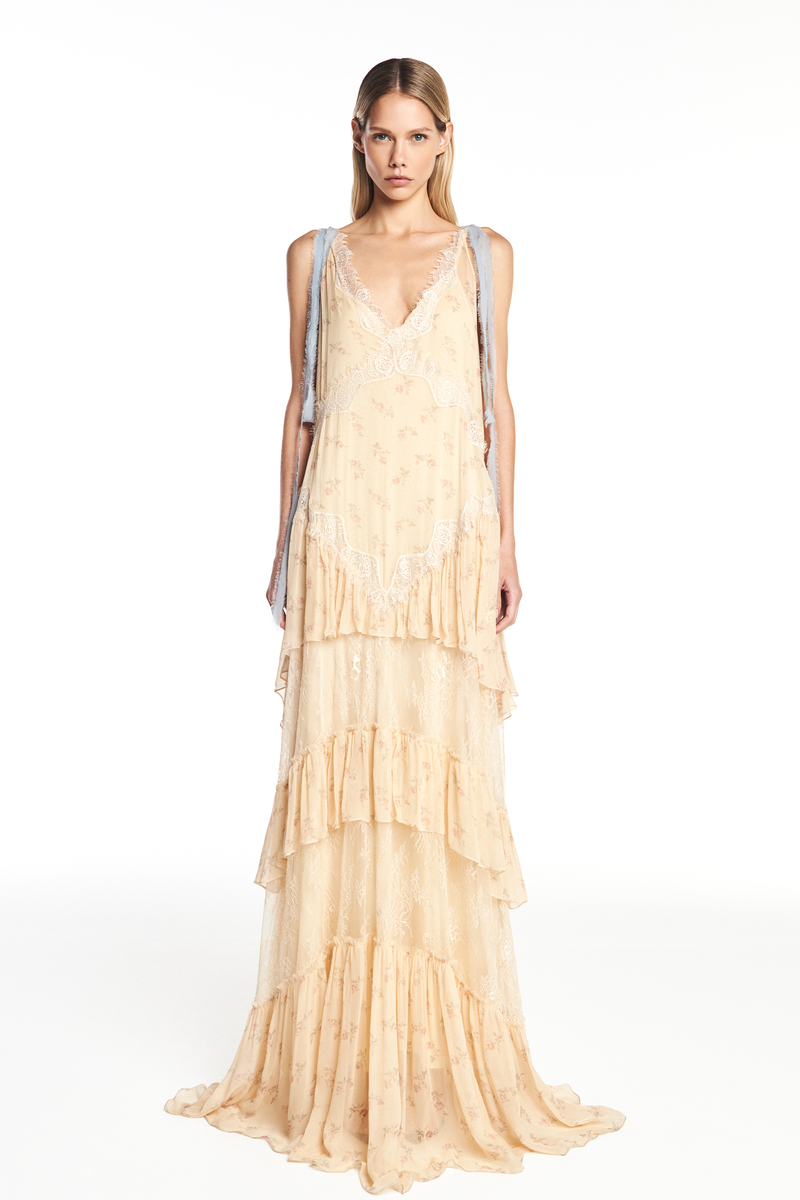 VESTIDO LONGO ALÇA CHIFFON FLORAL COM RENDA (8950209642723)