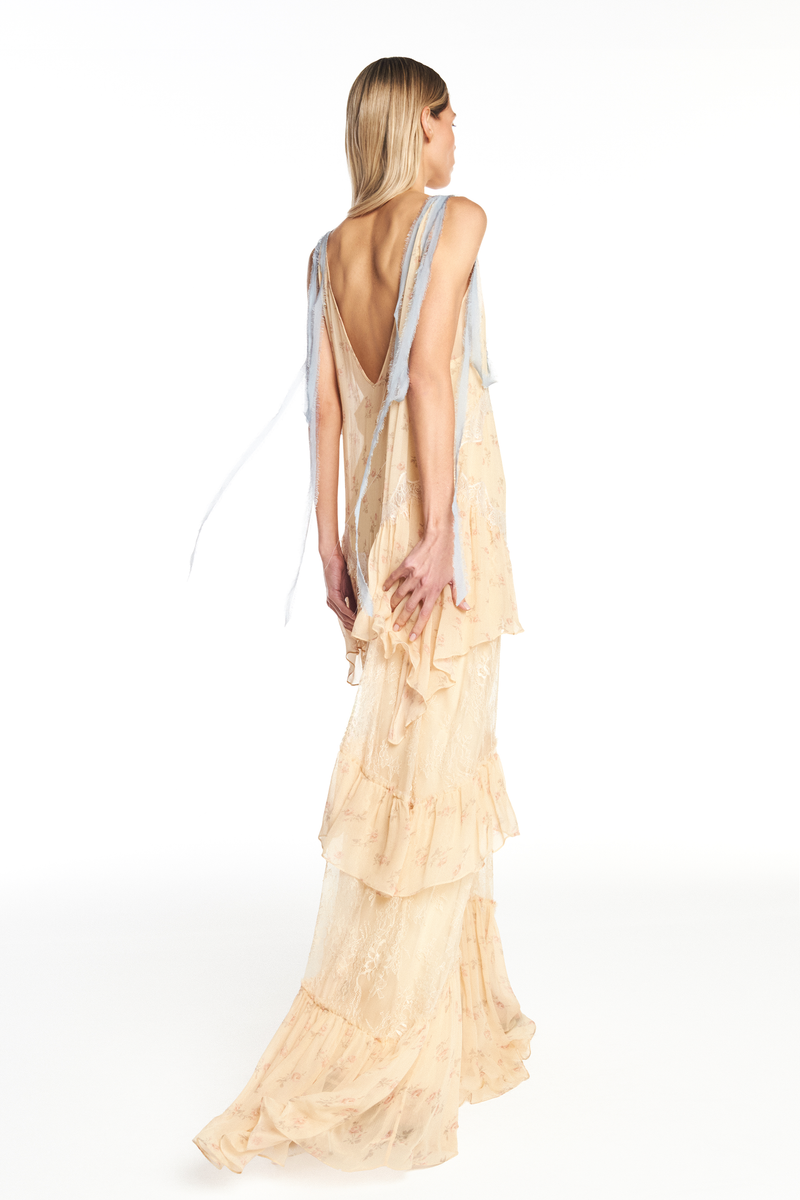 VESTIDO LONGO ALÇA CHIFFON FLORAL COM RENDA (8950209642723)