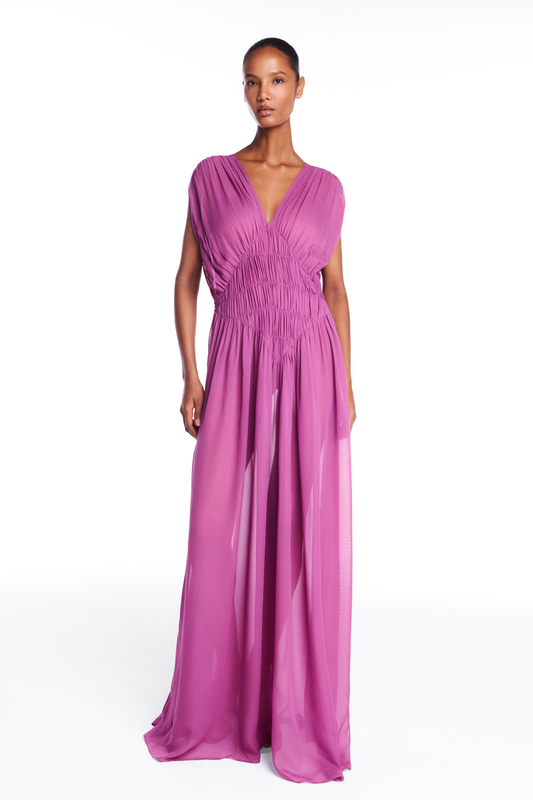 VESTIDO LONGO SEM MANGA LASTEX GEORGETE LAVANDA (8950210625763)