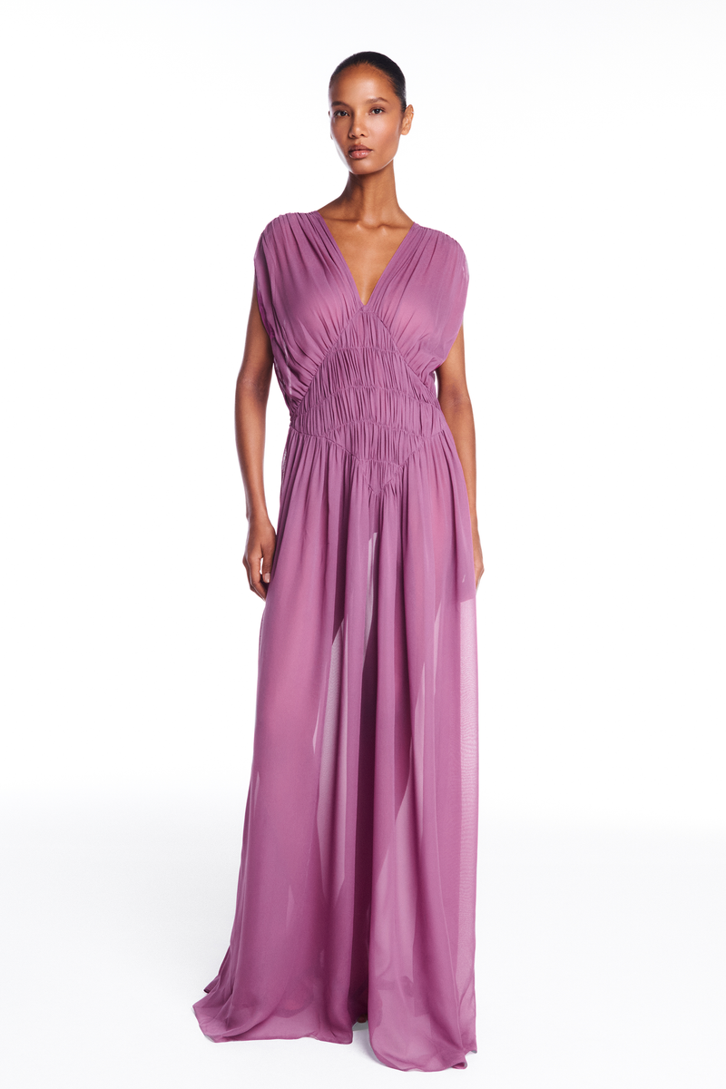 VESTIDO LONGO SEM MANGA LASTEX GEORGETE LAVANDA (8950210625763)