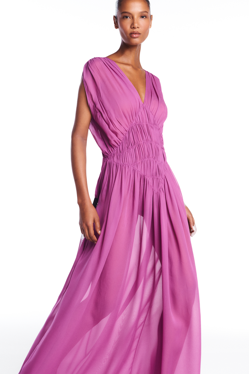 VESTIDO LONGO SEM MANGA LASTEX GEORGETE LAVANDA (8950210625763)
