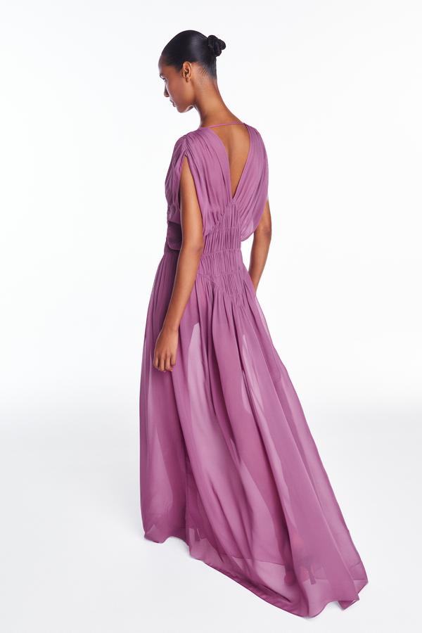 VESTIDO LONGO SEM MANGA LASTEX GEORGETE LAVANDA (8950210625763)