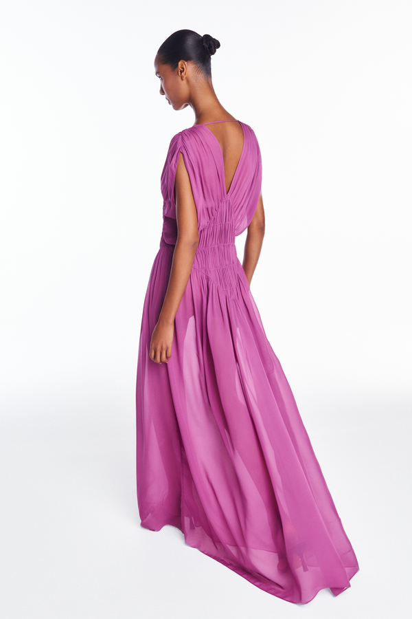 VESTIDO LONGO SEM MANGA LASTEX GEORGETE LAVANDA (8950210625763)