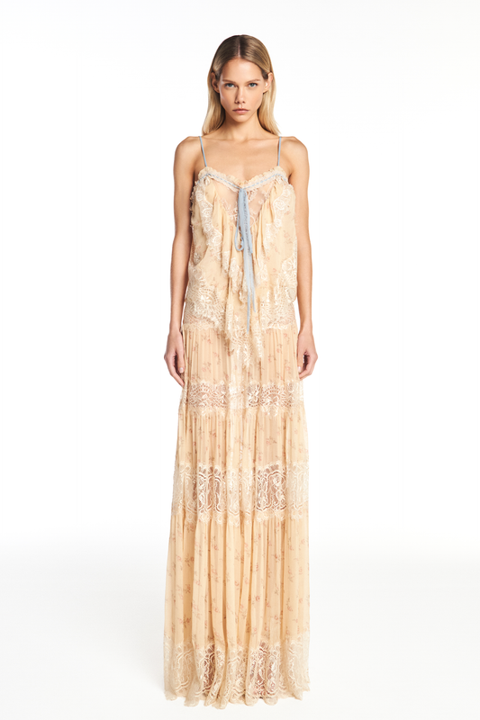 SAIA LONGA CHIFFON FLORAL COM RENDA (8950208790755)