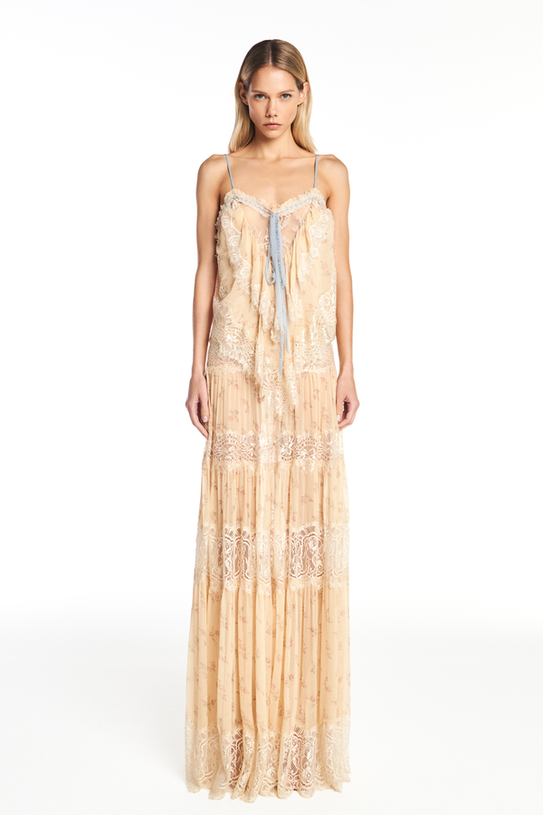 SAIA LONGA CHIFFON FLORAL COM RENDA (8950208790755)