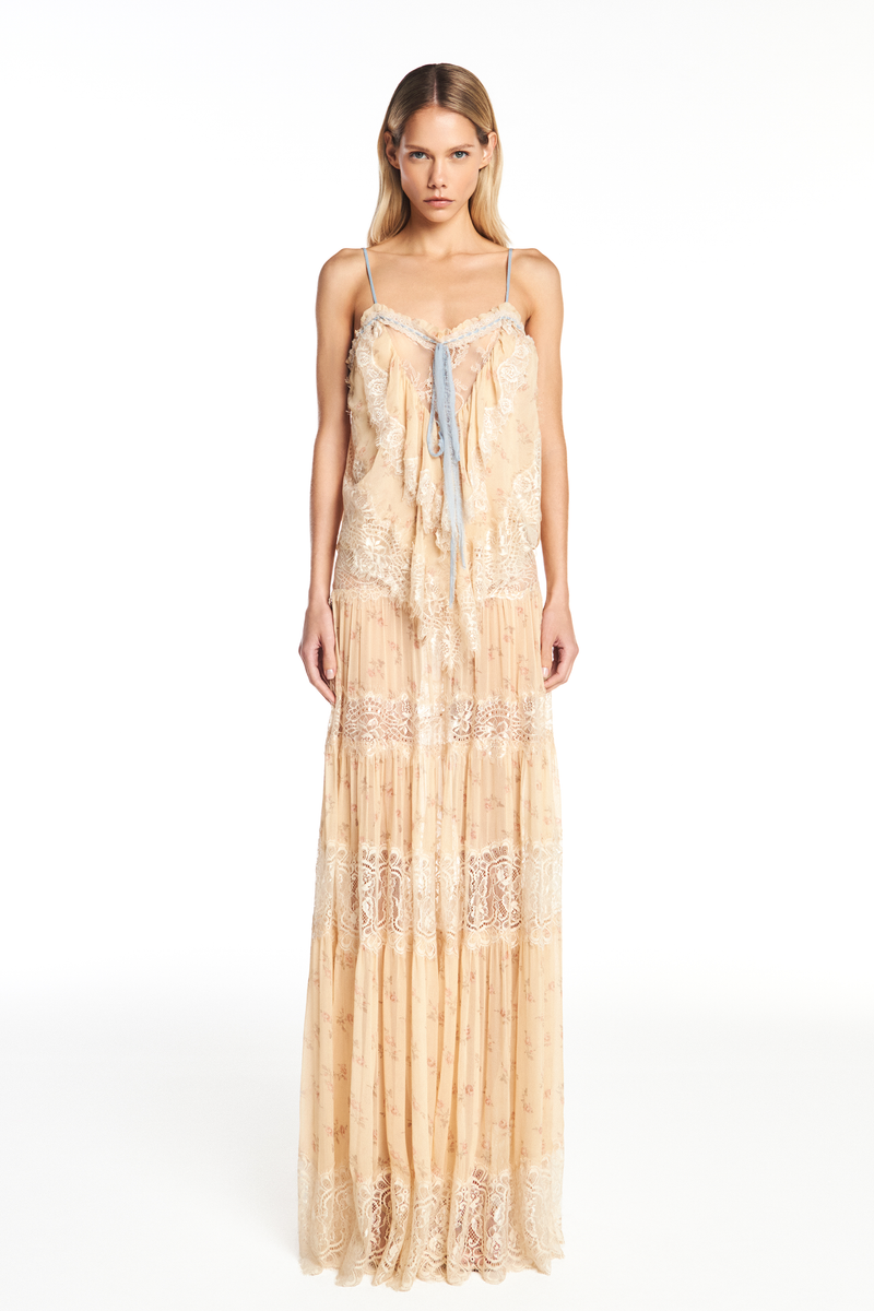 SAIA LONGA CHIFFON FLORAL COM RENDA (8950208790755)