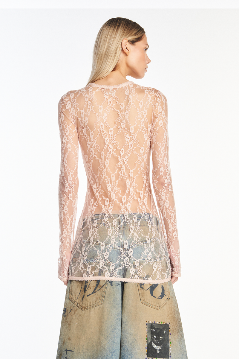 BLUSA MANGA LONGA RENDA ROSA (8950207054051)