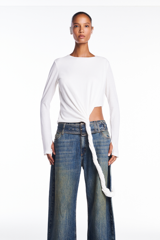 CAMISETA  MANGA LONGA BARRA TORCIDA OFF WHITE (8950207807715)