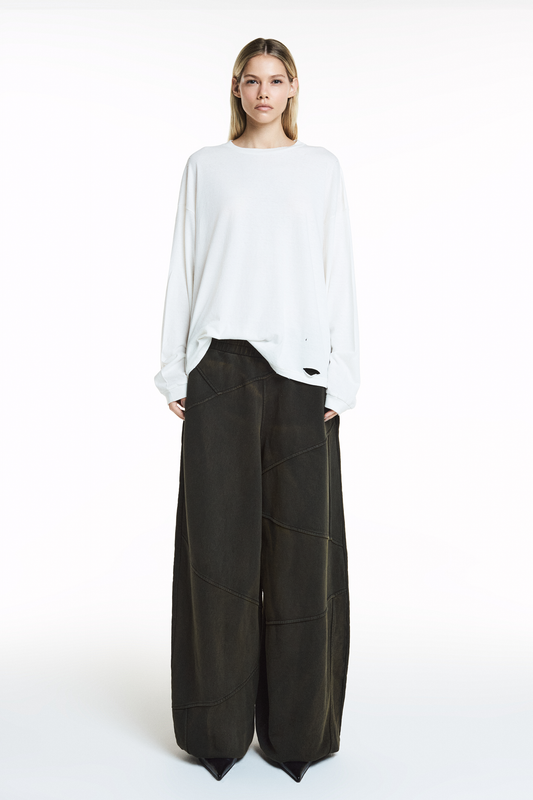CAMISETA MANGA LONGA DESTROYED OFF WHITE (8838229885155)