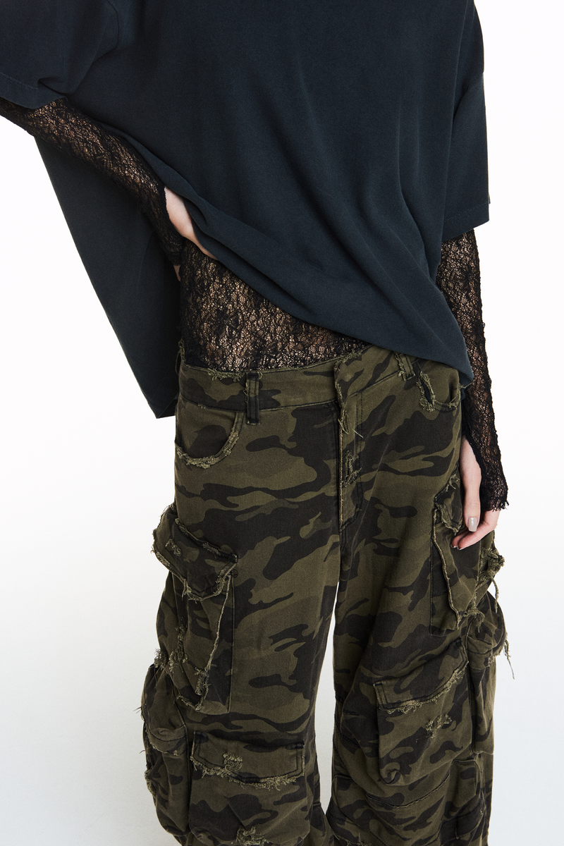 CALÇA CARGO 12 BOLSOS SARJA CAMUFLADA (8838238011619)