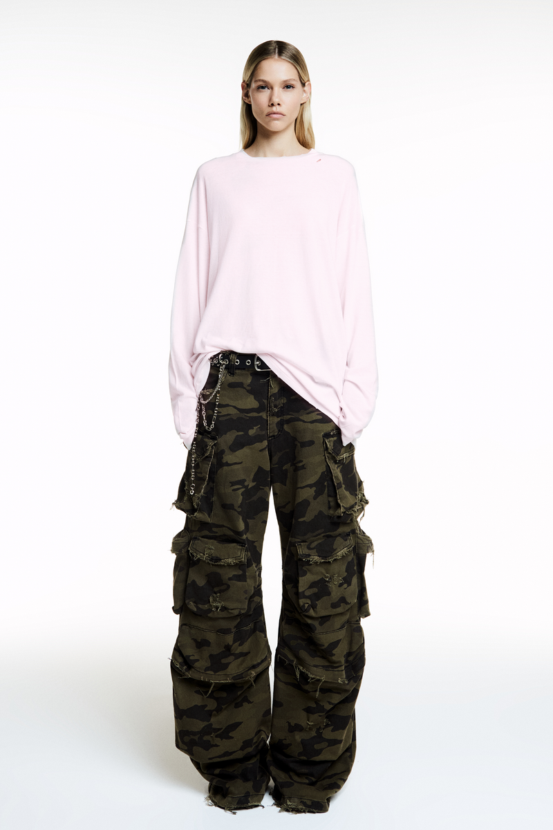 CAMISETA MANGA LONGA DESTROYED ROSA (8838229983459)