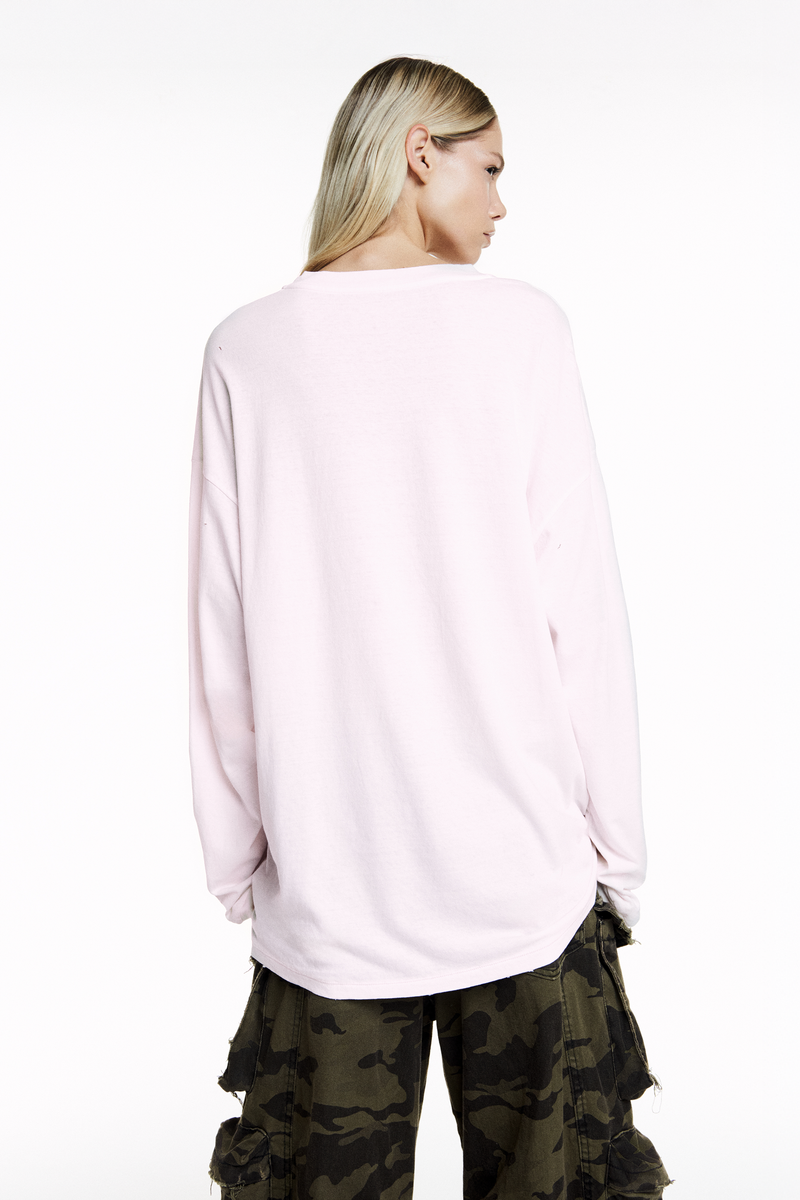 CAMISETA MANGA LONGA DESTROYED ROSA (8838229983459)
