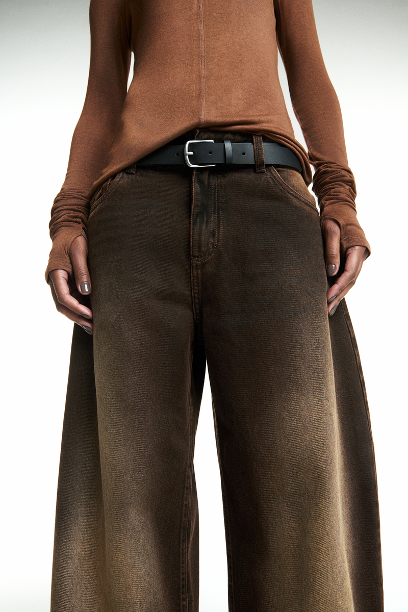 CALÇA JEANS BALLON MARROM (8838238339299)