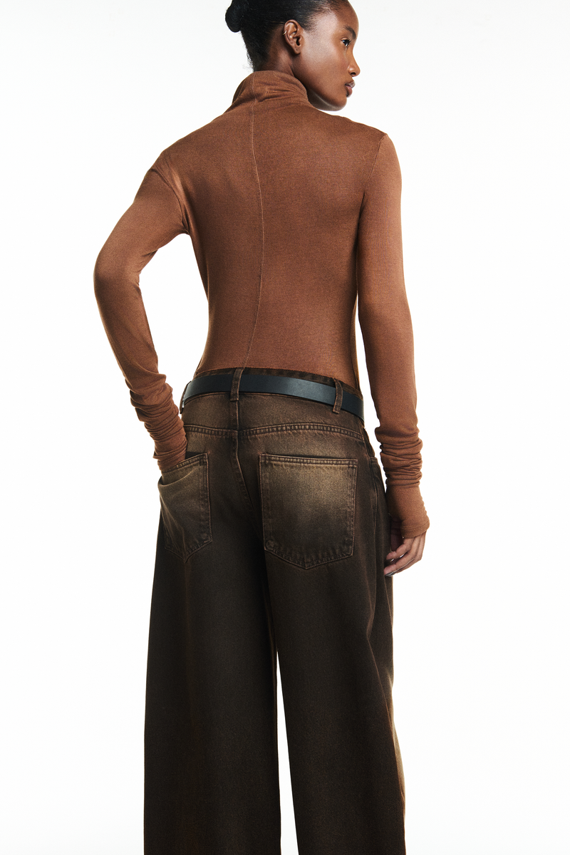 CALÇA JEANS BALLON MARROM (8838238339299)