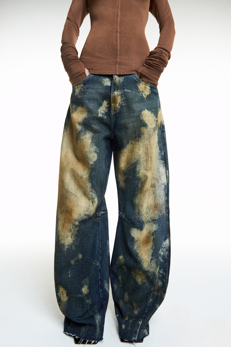 CALÇA JEANS BAGGY MANCHAS (8838238208227)