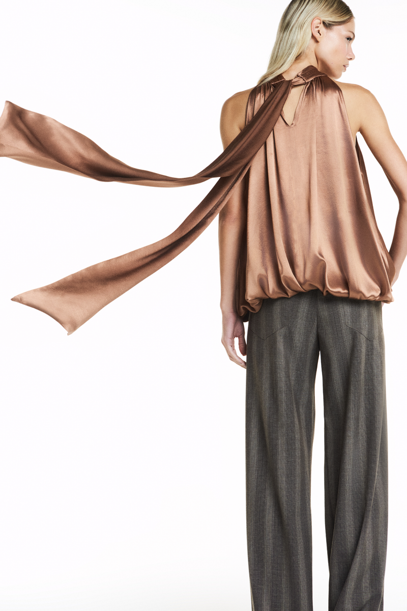 CALÇA RETA ALFAIATARIA LISTRADA MARROM (8838229360867)