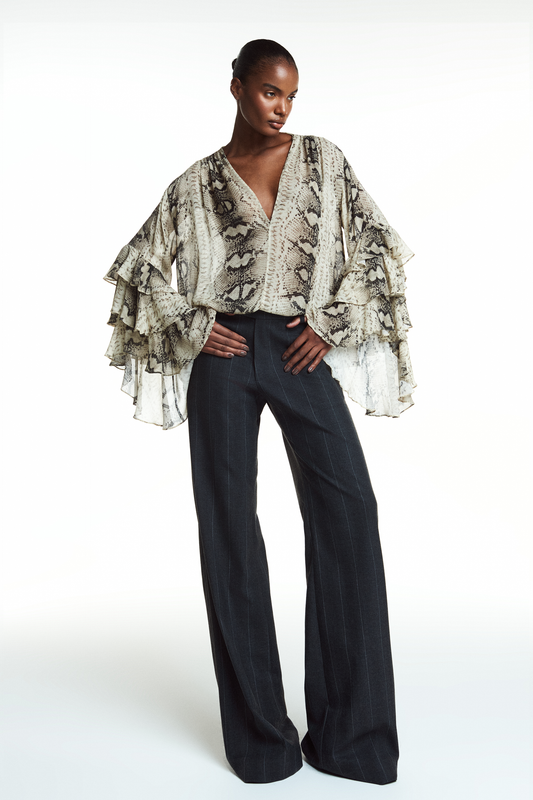 BLUSA DECOTE V BABADOS MANGAS GGT COBRA (8838226870499)