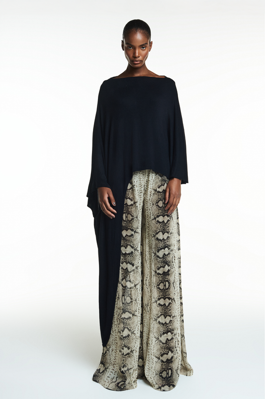 KAFTAN ASSIMÉTRICO MALHA PRETA (8838230540515)