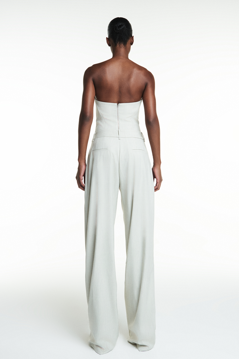 CALÇA ALFAIATARIA PREGAS XADREZ BEGE CLARO (8838228279523)