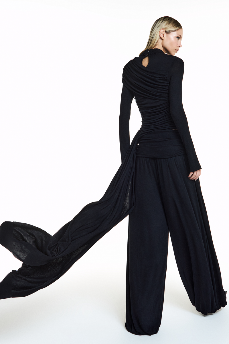 CALÇA ALADIM CÓS DOBRÁVEL MALHA PRETA (8838228213987)