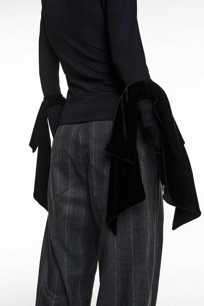 BLUSA JERSEY LAÇOS VELUDO MANGAS PRETO (8841892069603)