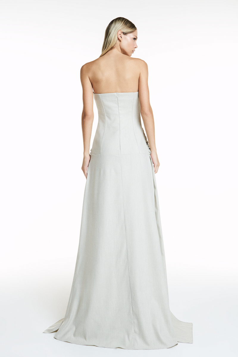 VESTIDO LONGO TOMARA QUE CAIA XADREZ BEGE CLARO (8838232539363)
